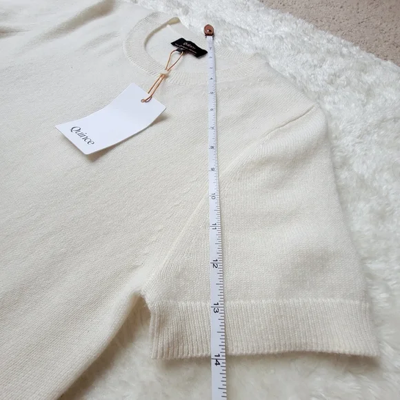 NWT Quince 100% Mongolian Cashmere Cloud Cocoon Tee, Ivory, S ☁️ - Picture 10 of 12